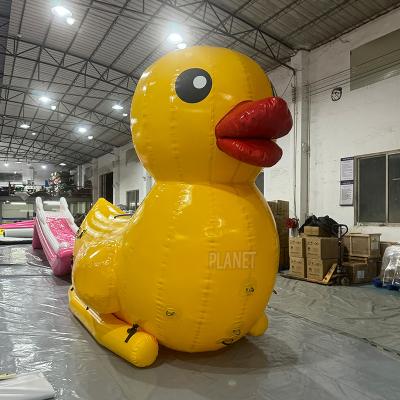 China Customized Swimming Inflatable Floating Yellow Duck Airtight Big Inflatable Duck Boats With Seat for sale