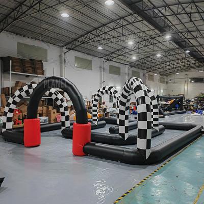 China Custom Commercial Inflatable Go Kart Race Track Inflatable Bumper Car Arena For Rental for sale