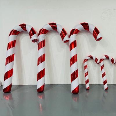 China Christmas Decor Inflatable Candy Cane Mirror Giant Inflatable Candy Canes Xmas Ornaments for sale