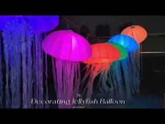 Colourful Inflatable Jellyfish Balloon Hanging LED Light With Christmas Decoration