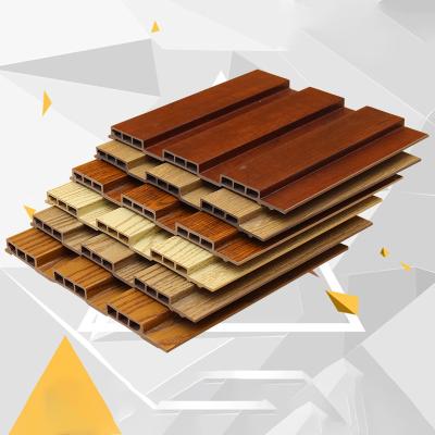 China Modern/Classic/3d 195 Eco-friendly Wood Great Wall Panel, Interior Decoration Panel Double Bar Cladding Fireproof Panel for sale