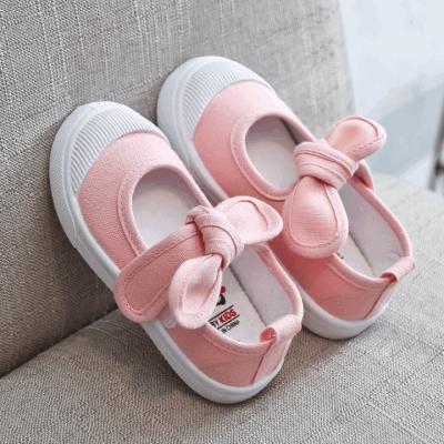 China Girls Flat Canvas Shoes Summer Kids Fashion Comfortable Bowknot Sneakers Kids Casual Shoes for sale