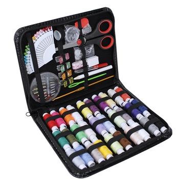 China Bestselling 98 Pcs Travel Storage Sewing Kit Set Home Box Large PU Leather Online Travel Set for sale