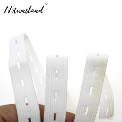 China Cheap Custom Knitted Buttonhole Elastic Band Viable With Button Hole For Garment for sale