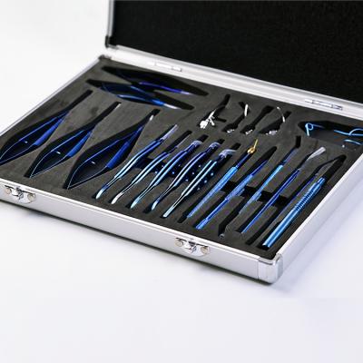 China Factory direct sales cataract surgery instruments ophthalmic surgery instrument set 21pcs cataract set cataract instrument set for sale