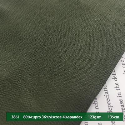 China Elástico viscoso de la tela del rayón de la viscosa el 4% Spandex 123gsm del 60% Cupro el 36% en venta