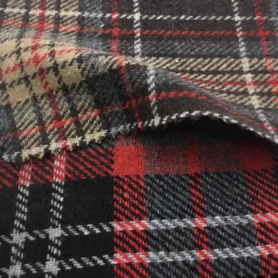 China 58 inch Red Plaid Tweed Fabric / 800gsm Wool Tweed Upholstery Fabric for sale