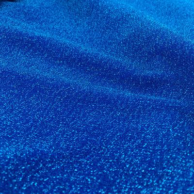 China tela metálica de Lurex del poliéster de la tela 110gsm del jersey del brillo azul del llano del 150cm en venta