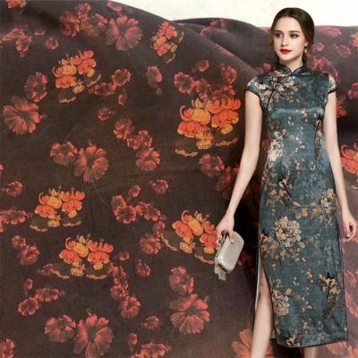 China Tela de seda impresa de encargo del De Chine Fabric Pure Silk Brocade del crespón de Sandwashed 27m m en venta