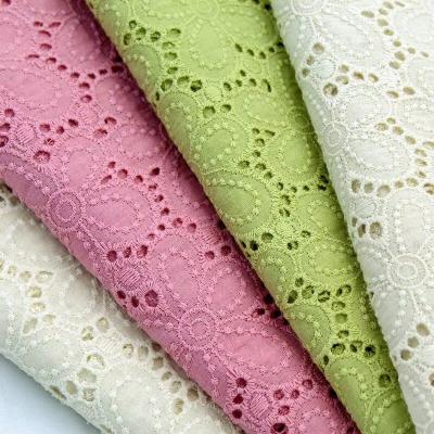 China Ojeteador sostenible Mesh Lace Fabric bordado ajuste del algodón el 130cm en venta