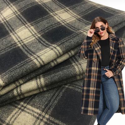 China Tartan Check Woolen Plaid Tweed Wool Fabric Sustainable 600gsm for sale