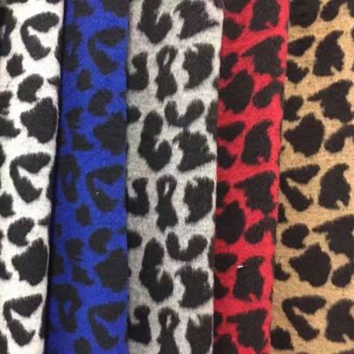 China Red Green Zebra Leopard Tweed Wool Fabric Knitted 150CM Width for sale