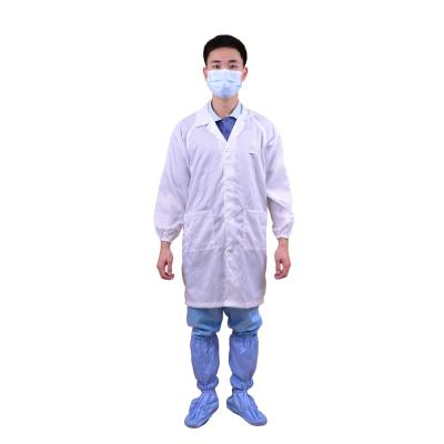 China Dustproof ESD Ladies Work Clothes Antistatic Workwear Fabric ESD Clothes Cleanroom for sale