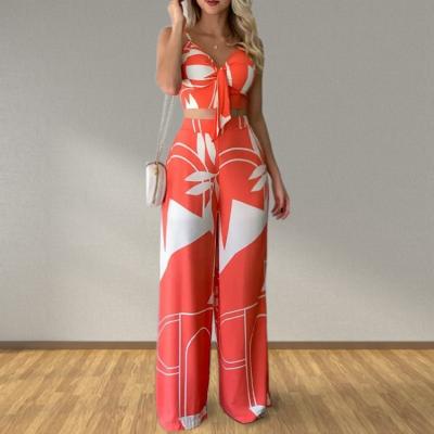 China New Summer Fashion Swapping Print Plus Size Women's Suits Leg Off Pants Women's Sets for sale