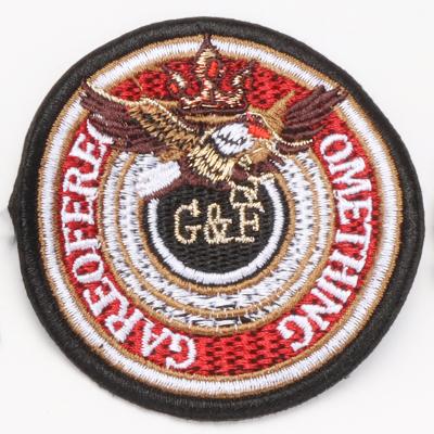 China Other G&F Faric Eagle Embroidery Iron On Patches High Quality Custom Embroidery for sale