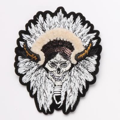 China Other Vintage Motorcycle Leather Iron On Retro Patch Skull Custom Patches Embroidery for sale