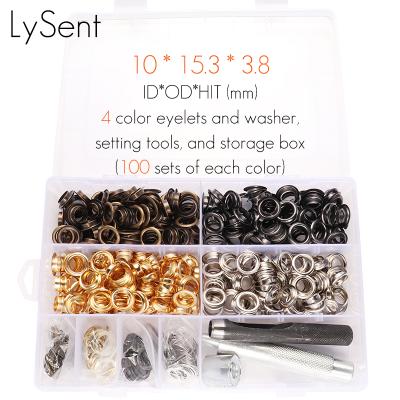 China 400sets 10mm (2/5 Inch) Brass Grommet and Grommet Kit Nickel Free Setting Tools for Shoe Clothes Leather Crafts, DIY Projects Grommets for sale