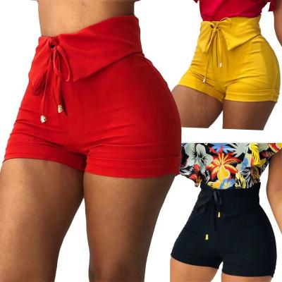 China Custom Girls Logo Print High Waist Workout Anti-wrinkle Hot Yoga Shorts Shape Empty Summer Shorts Women for sale