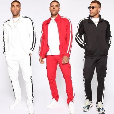 China Mens Breathable Jogging Clothing Suits Zip Up Hoodie Sweatsuit Set Custom Made Polyester Tracksuits Men Set for sale