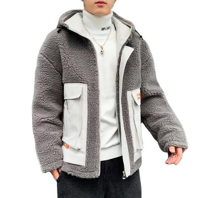 China Polyester Sherpa Anti-Shrink Zipper Cardigan Jacket Oversized Hooded Coat for sale