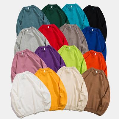 China Anti-Wrinkle Factory Wholesale Multi Colors Plain Pullover Plain Unisex Sweater for sale