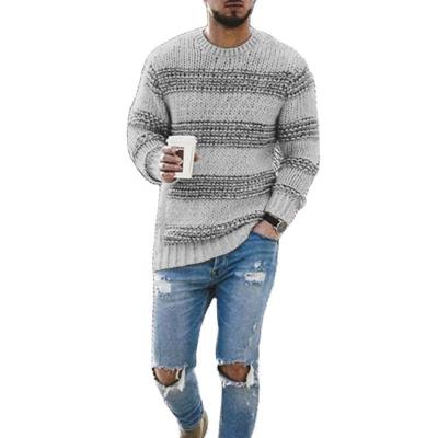 China high quality pullover Logo Men Sweater Custom Made Anti-wrinkle Crewneck Jacquard Knitwear for sale