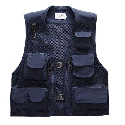 China OEM Breathable Custom Wholesale High Quality Multi Pockets Plain Fishing Vest Vest for sale