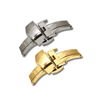 China 304 Stainless Steel Watch Belt Buckle Butterfly Gold Automatic Buckle And Silver Double Push Butterfly for sale