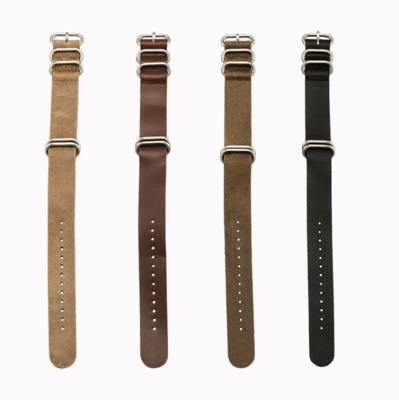 China New NATO Strap 18 Mm 20 ​​Mm 22 Mm Full Grain Leather Strap Crazy Horse Leather Strap Breathable Leather Multicolor Handmade Comfort for sale