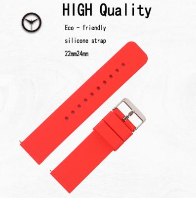 China Quick Release Soft Soft Silicone Strap 20MM22MM Red Green For Smart Watch Replacement Strap for sale