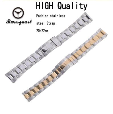 China Durable 20mm22mm Brushed Steel Band Polished Stainless Steel Strap Suitable For All Same Size Watch Bands for sale