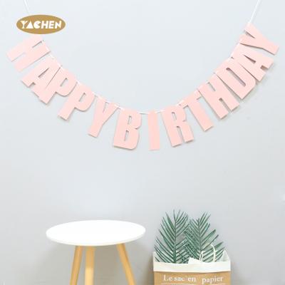 China Custom Iridescent Iridescent Party Banner YACHEN Solid Color Paper Banner For Birthday Hpaay Birthday Banner Bulk Supplies for sale