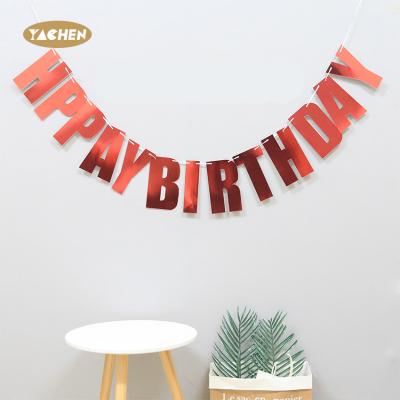 China YACHEN Aluminum Foil Banner High Quality Colorful Custom Design Foil Banner For Birthday Party Happy Birthday Banner Wholesale for sale