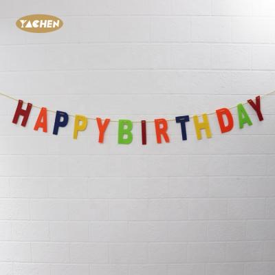 China Hot Sale Happy Birthday Banner Decorations YACHEN Birthday Wall Banner Decorations Birthday Wall Banner Decorations For Birthday Party Wholesale Colorful Banner For Kids for sale