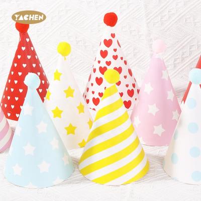 China Wedding New Year Baby Favors Wedding New Year Baby Favors YACHEN CSI Multiple Cute Soft Hairball Kids Styles Birthday Hats Party Covers Decors For Christmas New Year for sale