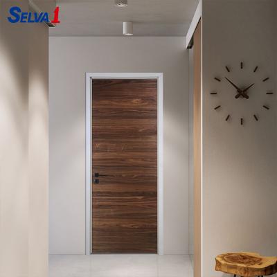 China Decoration Cross Grain Walnut Flush Wooden Door For Room for sale