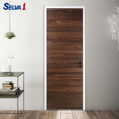 China Decoration Cross Grain Walnut Flush Wooden Door For Room for sale