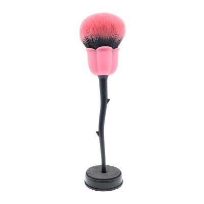 China Fan Brush Rose pink blusher makeup brush bearty new FOUNDATION  face toolspowder brushSoft Long Hair Blush Large Loose Foundation Brush We for sale