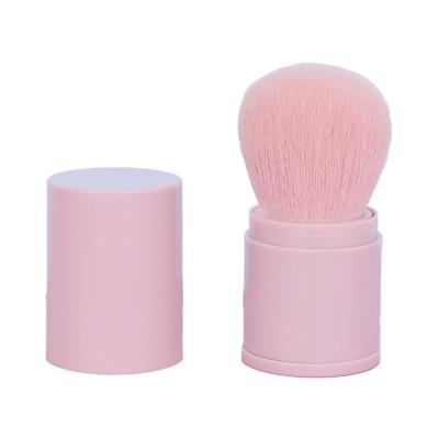 China Angular Blush Portable Retractable Kabuki Brush for  Foundation Applicationand Seamless Blending Soft Face Brush Set with Bonus Protec for sale