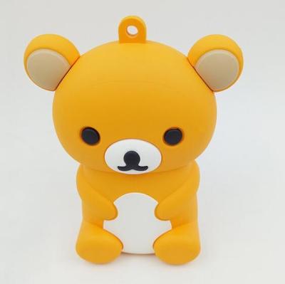 China Fashion 3d Soft PVC Cartoon Bear Power Bank With High Quality USB Cable For Mobile Phone for sale