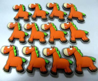 China Cartoon Orange Donkey 3d Soft PVC Patches / Labels For Children Clothes Accessories for sale