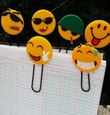 China Funny Emoji Rubber PVC Bookmarks / 3d PVC Book Clips For Scenic Spot Promotional Gift for sale