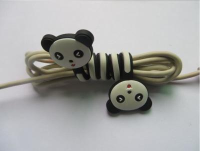 China Custom Bear Silicone Rubber Earphone Cord Cable Winder With Extra Long Size , For Promotion Gift for sale