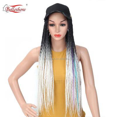 China Hot Sale Senegalese Twist 24 Inch Ombre Crochet Braid Hair Senegalese Twist Hair Basketball Cap Synthetic Braiding Wigs for sale