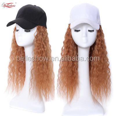 China Hot Selling Long Curly Bun Light Brown Wig Hair Synthetic Curly Hair Black Basketball Hat Wool Wig Synthetic Hair Wig for sale