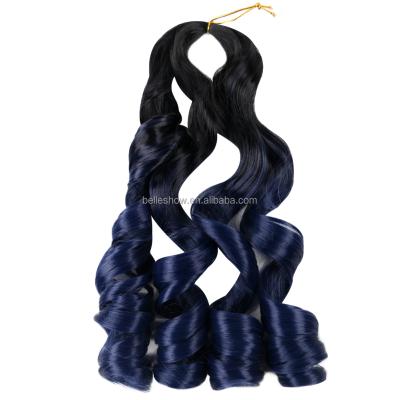 China hot sale synthetic hair U-tip hair bulk crochet deep loop braids 150g spiral curly hair ombre color surf for sale