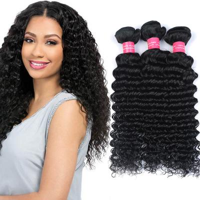 China Virgin Human Hair Double Drawn Deep Wave Hair Weft Vendors Deep Wave Hair Bundles for sale