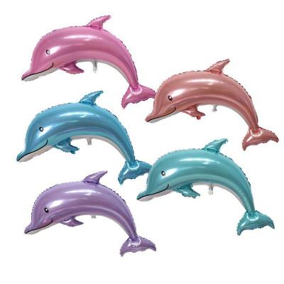 China Foil New Big Dolphin Foil Balloon Wedding Birthday Party Decoration Animal Helium Balloon Globos Ocean Cartoon Wholesale for sale