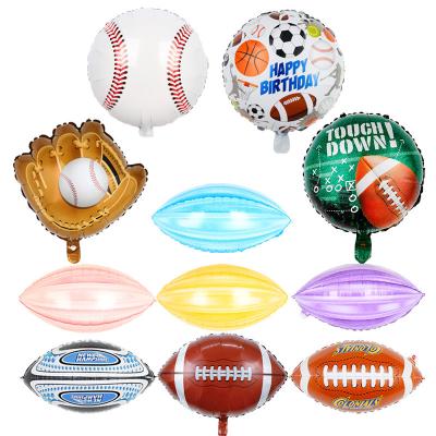 China New Party Decoration Baseball Football Rugby Foil Balloons For Kids Toy Balloons Team Games Sports Themed Party Decorations Globos for sale