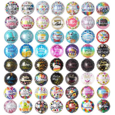 China Party Decoration 18 Inch Round Spanish And English Happy Birthday Foil Balloons For Kids Birthday Party Decoration Balloons Globos Wholesale for sale